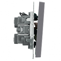 Выключатель 1-клавишный c индикатором (механизм), STEKKER, 250В, 10А, серия Эмили, RSW10-5101-10, платиново-серый, soft touch 49941