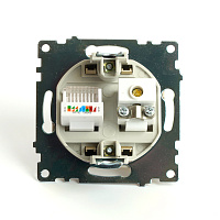 Розетка TV + компьютерная RJ-45 (механизм), STEKKER, GLS00-7106-08, серия Катрин, золото 49230 Розетка TV + компьютерная RJ-45 (механизм), STEKKER, GLS00-7106-08, серия Катрин, золото 49230
