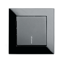 Выключатель 1-клавишный c индикатором STEKKER GLS10-7001-05, 250В, 10А, серия Катрин, черный 39503 Выключатель 1-клавишный c индикатором STEKKER GLS10-7001-05, 250В, 10А, серия Катрин, черный 39503