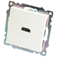 Розетка HDMI 2.1, Type A  (механизм), STEKKER GLS00-7118-01, серия Катрин, белый 50058 Розетка HDMI 2.1, Type A  (механизм), STEKKER GLS00-7118-01, серия Катрин, белый 50058