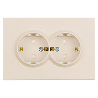 Розетка 2-местная с защитной шторкой, STEKKER, с/з, 250В, 16А, серия Эмили, RST16-5114-08, кашемир, soft touch 49908