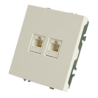 Розетка компьютерная 2-местная RJ-45 (механизм), STEKKER,  серия Эмили, RST00-5111-01, белый фарфор, soft touch  49874 Розетка компьютерная 2-местная RJ-45 (механизм), STEKKER,  серия Эмили, RST00-5111-01, белый фарфор, soft touch  49874