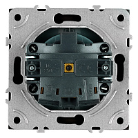 Розетка 1-местная с защитной шторкой с/з (механизм), STEKKER, 250В, 16А, серия Эмили, RST16-5110-10, платиново-серый, soft touch 49958