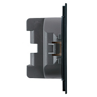 Розетка 1-местная с защитной шторкой (механизм), STEKKER, б/з, 250В, 16А, серия Мия, RST16-3109-05, черный бархат 50453