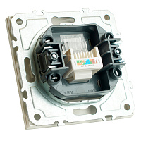 Розетка компьютерная 1-местная RJ-45 (механизм), STEKKER, серия Эмили, RST00-5117-01, белый фарфор, soft touch  49873 Розетка компьютерная 1-местная RJ-45 (механизм), STEKKER, серия Эмили, RST00-5117-01, белый фарфор, soft touch  49873