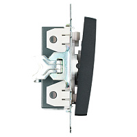 Переключатель перекрестный 1-клавишный (механизм), STEKKER GLS10-7110-05, 250V, 10А, серия Катрин, черный 49177 Переключатель перекрестный 1-клавишный (механизм), STEKKER GLS10-7110-05, 250V, 10А, серия Катрин, черный 49177