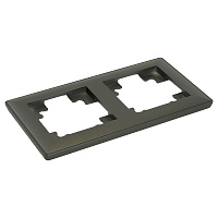Рамка STEKKER, PFR00-7002-06 2-местная, пластик, серия Катрин, графит 39808 Рамка STEKKER, PFR00-7002-06 2-местная, пластик, серия Катрин, графит 39808