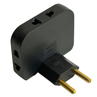 Разветвитель сетевой 3-местный б/з STEKKER ADP10-23-22, 250В, 10A, черный 50068