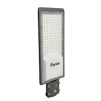 Светодиодный уличный консольный светильник Feron SP3033 100W 6400K 230V, серый 32578 Светодиодный уличный консольный светильник Feron SP3033 100W 6400K 230V, серый 32578