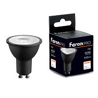 Лампа светодиодная Feron.PRO LB-1607 GU10 7W 175-265V 4000K в черном корпусе 48957 Лампа светодиодная Feron.PRO LB-1607 GU10 7W 175-265V 4000K в черном корпусе 48957