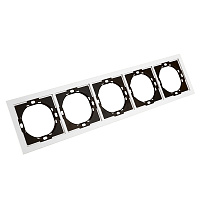 Рамка 5-местная, STEKKER, серия Мия, PFR00-3005-01, белая магнолия 50460