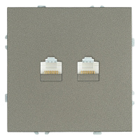 Розетка компьютерная 2-местная RJ-45 (механизм), STEKKER, серия Эмили, RST00-5111-09, антрацит, soft touch 49926 Розетка компьютерная 2-местная RJ-45 (механизм), STEKKER, серия Эмили, RST00-5111-09, антрацит, soft touch 49926