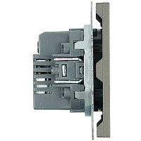 Розетка 2-местная USB + Type C (механизм), STEKKER, 250В, 20W, серия Эмили, RST10-5115-09, антрацит, soft touch 49931 Розетка 2-местная USB + Type C (механизм), STEKKER, 250В, 20W, серия Эмили, RST10-5115-09, антрацит, soft touch 49931