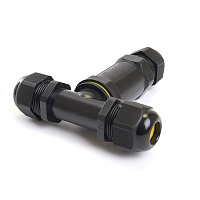 Соединитель-коннектор для проводов LD523/LD530, 3-контактный, водонепроницаемый (клемма 3pin), черный  41462