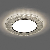 Светильник встраиваемый с белой LED подсветкой Feron CD4041 потолочный GX53 без лампы, серебро,  хром 40518 Светильник встраиваемый с белой LED подсветкой Feron CD4041 потолочный GX53 без лампы, серебро,  хром 40518
