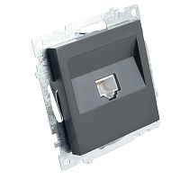 Розетка компьютерная 1-местная RJ-45 (механизм), STEKKER GLS00-7107-05, серия Катрин, черный 39613 Розетка компьютерная 1-местная RJ-45 (механизм), STEKKER GLS00-7107-05, серия Катрин, черный 39613