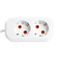 Удлинитель двухместный с/з  STEKKER HM06-21-05 3x1мм2, 5м, серия Home (У10-001), белый 49341
