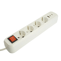 Удлинитель 4-местный с/з с выключ. STEKKER HM071-41-02 3x1мм2, 2м, 250В, 16А, 1USB+2C, 2.4A, сер Home, белый 50139 Удлинитель 4-местный с/з с выключ. STEKKER HM071-41-02 3x1мм2, 2м, 250В, 16А, 1USB+2C, 2.4A, сер Home, белый 50139