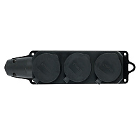 Розетка переносная 3-местная c/з STEKKER, RST16-23-44, штепсельная 250В, 16А, IP44, черный 32739 Розетка переносная 3-местная c/з STEKKER, RST16-23-44, штепсельная 250В, 16А, IP44, черный 32739
