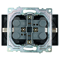 Розетка 2-местная с/з (механизм), STEKKER GLS16-7114-05, 250В, 16А с защитной шторкой, серия Катрин, черный 39612 Розетка 2-местная с/з (механизм), STEKKER GLS16-7114-05, 250В, 16А с защитной шторкой, серия Катрин, черный 39612