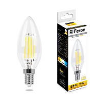 Лампа светодиодная Feron LB-66 Свеча E14 7W 230V 2700K 25726 Лампа светодиодная Feron LB-66 Свеча E14 7W 230V 2700K 25726