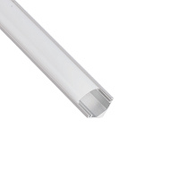 Профиль алюминиевый "угловой круглый 7.9*7.9мм", серебро, CAB240 (в комплекте с матовым экраном, 2 заглушками, 4 крепежами) FERON