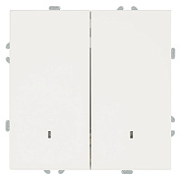  Выключатель 2-клавишный c индикатором (механизм), STEKKER, 250В, 10А, серия Эмили, RSW10-5102-01, белый фарфор, soft touch 49864