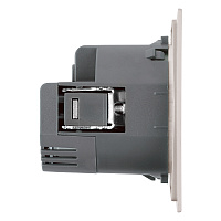 Розетка 1-местная з/ш с/з 16А + USB + Type C (механизм), STEKKER, 250В, 20W, серия Мия, RST16-3119-08, пудровый жемчуг 50482