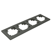 Рамка STEKKER, PFR00-7004-06 4-местная, пластик, серия Катрин, графит 39810 Рамка STEKKER, PFR00-7004-06 4-местная, пластик, серия Катрин, графит 39810