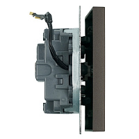 Выключатель 1-клавишный c индикатором (механизм), STEKKER, 250В, 10А, серия Эмили, RSW10-5101-09, антрацит, soft touch 49915