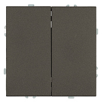 Переключатель 2-клавишный (механизм), STEKKER, 250В, 10А, серия Эмили, RSW10-5107-09, антрацит, soft touch 49921