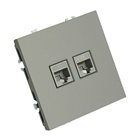 Розетка компьютерная 2-местная RJ-45 (механизм), STEKKER, серия Эмили, RST00-5111-10, платиново-серый, soft touch 49952  Розетка компьютерная 2-местная RJ-45 (механизм), STEKKER, серия Эмили, RST00-5111-10, платиново-серый, soft touch 49952