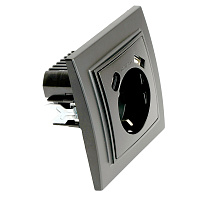 Розетка 1-местная с/з STEKKER, PST16-9016-03, 250В, 16А с USB+ type C, серия Эрна, черный 50078 Розетка 1-местная с/з STEKKER, PST16-9016-03, 250В, 16А с USB+ type C, серия Эрна, черный 50078