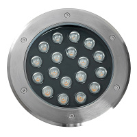 Светодиодный светильник тротуарный (грунтовый) Feron SP2804, 20W, AC/DC12V, низковольтный, 3000K, металлик, IP67  48348 Светодиодный светильник тротуарный (грунтовый) Feron SP2804, 20W, AC/DC12V, низковольтный, 3000K, металлик, IP67  48348