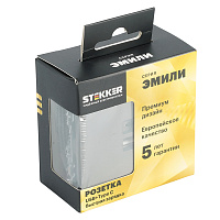 Розетка 2-местная USB + Type C (механизм), STEKKER, 250В, 20W, серия Эмили, RST10-5115-09, антрацит, soft touch 49931 Розетка 2-местная USB + Type C (механизм), STEKKER, 250В, 20W, серия Эмили, RST10-5115-09, антрацит, soft touch 49931