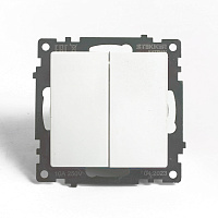 Переключатель 2-клавишный (механизм), STEKKER GLS10-7107-01 , 250V, 10А, серия Катрин, белый 49166 Переключатель 2-клавишный (механизм), STEKKER GLS10-7107-01 , 250V, 10А, серия Катрин, белый 49166