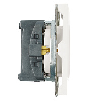 Розетка 1-местная с защитной шторкой с/з (механизм), STEKKER, 250В, 16А, серия Эмили, RST16-5110-01, белый фарфор, soft touch  49880