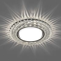 Светильник встраиваемый с белой LED подсветкой Feron CD4037 потолочный GX53 без лампы, прозрачный, хром 40504 Светильник встраиваемый с белой LED подсветкой Feron CD4037 потолочный GX53 без лампы, прозрачный, хром 40504