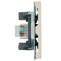 Розетка компьютерная 1-местная RJ-45 (механизм), серия Эмили, RST00-5117-08, кашемир, soft touch 49899 Розетка компьютерная 1-местная RJ-45 (механизм), серия Эмили, RST00-5117-08, кашемир, soft touch 49899