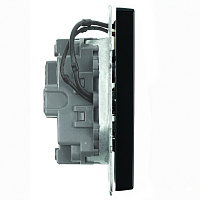 Выключатель 1-клавишный c индикатором (механизм), STEKKER, 250В, 10А, серия Эмили, RSW10-5101-05, черный уголь, soft touch 49837