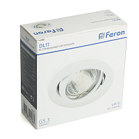Светильник потолочный встраиваемый Feron DL11 MR16 50W G5.3 белый матовый  48465 Светильник потолочный встраиваемый Feron DL11 MR16 50W G5.3 белый матовый  48465