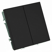 Переключатель 2-клавишный (механизм), СЗК, STEKKER, 250В, 10А, серия Эмили, RSW10-5107-05ZK, черный уголь, soft touch 50249