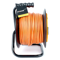 Удлинитель на пластиковой катушке Stekker STD02-11-50 (UG), 50м, 1 гнездо, с/з 3*1, оранжевый, серия Standart  39636