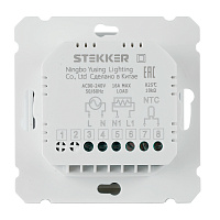 Терморегулятор Wi-Fi (механизм), STEKKER, 250В, 3500Вт, серия Катрин, GLS00-7119-01, белый 50374