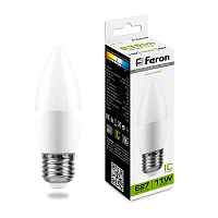 Лампа светодиодная Feron LB-770 Свеча E27 11W 175-265V 4000K 25944 Лампа светодиодная Feron LB-770 Свеча E27 11W 175-265V 4000K 25944