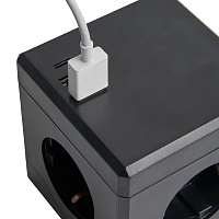 HM10-41-01 Удлинитель 3-местный с/з, 3x1мм2, 1.5м, 250В, 16А, 2USB+1С, 5V 3,1А, серия Comfort, черный 49657 HM10-41-01 Удлинитель 3-местный с/з, 3x1мм2, 1.5м, 250В, 16А, 2USB+1С, 5V 3,1А, серия Comfort, черный 49657