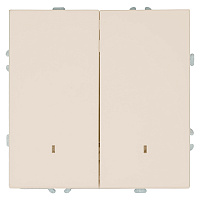 Выключатель 2-клавишный c индикатором (механизм), STEKKER, 250В, 10А, серия Эмили, RSW10-5102-08, кашемир, soft touch 49890