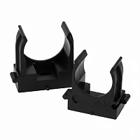 Крепеж-клипса для труб для прямого монтажа STEKKER PMPH25B черная в п/э D25 мм (упаковка 100 шт) 50766