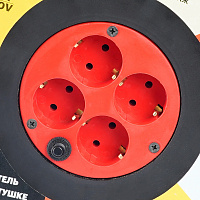 Удлинитель на катушке Stekker Standart  STD01-40-50 (ТЕН303-197) 4-х местный с/з ПВС 3*1, оранжевый, 16А, IP40, 50м 49391