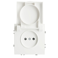 Розетка 1-местная с крышкой с защ. штор, STEKKER, б/з, IP42, 250В, 16А, серия Эмили, RST16-5113-01, белый фарфор, soft touch 49878